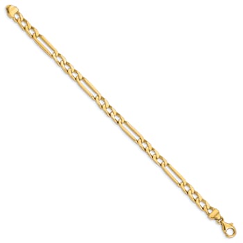 10k Yellow Gold 5mm Hand-polished Figaro Link Bracelet