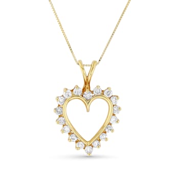 1.00ctw Diamond Heart Pendant 14k Yellow Gold