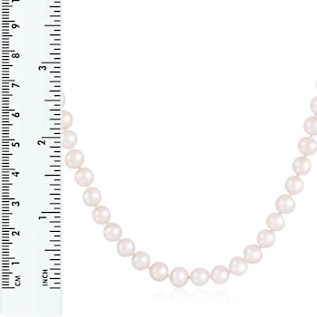 7-8mm White Cultured Freshwater Pearl endless Necklace