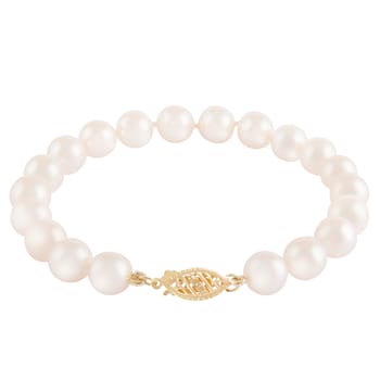 14k Yellow gold 5-6mm Akoya Pearl bracelet