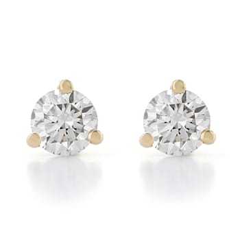 Certified White Lab-Grown Diamond H-I SI 14k Yellow Gold Martini Stud
Earrings 0.75ctw