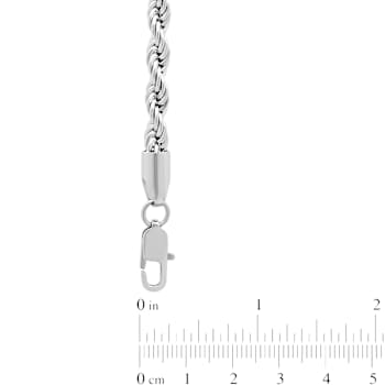 Robert Alton Men's Rope Chain Necklace 5mm In Stainless Steel 24 Inch