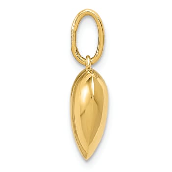 14k Yellow Gold Polished 3D Puffed Heart Pendant
