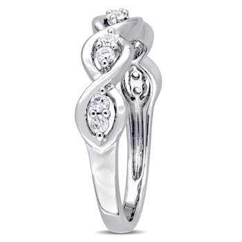 White Sapphire 14K White Gold Ring 0.30ctw