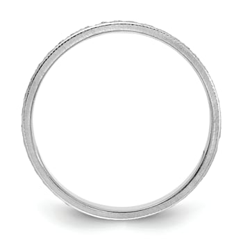 14K White Gold 3mm Design Etched Wedding Band