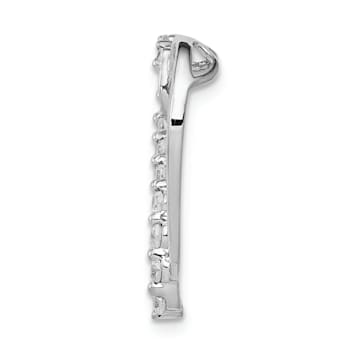 Rhodium Over 14k White Gold Diamond Heart Chain Slide Pendant