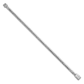 Rhodium Over Sterling Silver Polished 5.85mm Link Bracelet