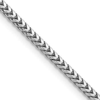 Rhodium over 14k White Gold Solid 2.5mm Franco 20 Inch Chain