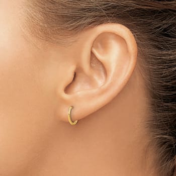 14K Yellow Gold Polished Hoop Earrings