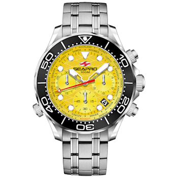 Seapro Men's Mondial Timer Yellow Dial, Stainless Steel Watch