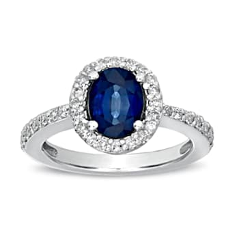 1.90ctw Diamond and Sapphire Ring in 14k White Gold