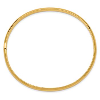 14k Yellow Gold 5mm Oversized High Polished Hinged Bangle Bracelet