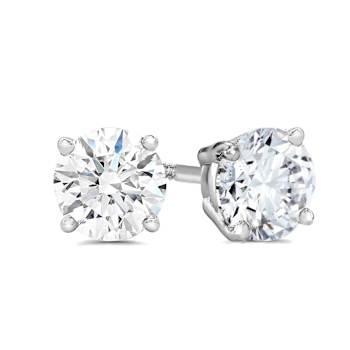 Lab Grown White Diamond 14K White Gold Stud Earrings VS1 Clarity E
Color, IGI Certified 2ctw