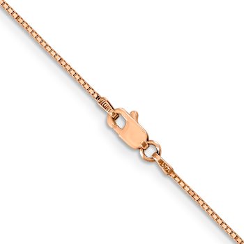 14k Rose Gold 0.9mm Box Link Chain 22 Inches