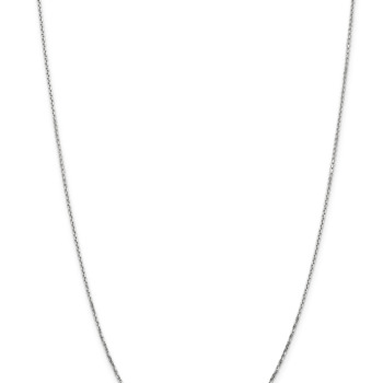 Rhodium Over 14k White Gold 1.4mm Solid Diamond-Cut Round Open Link
Cable 30 Inch Chain