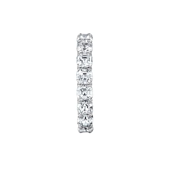White Cubic Zirconia Platinum Over Sterling Silver Asscher Cut Ring 4.75ctw