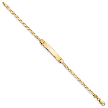 10k Yellow Gold Children's Flat Curb Link ID Bracelet