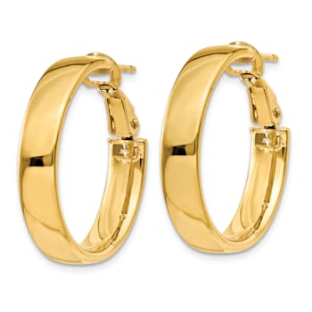 14k Yellow Gold 15/16" Hoop Earrings