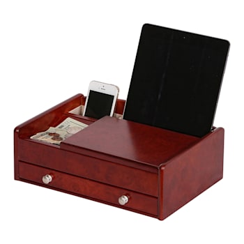 Mele and Co Davin Men’s Dresser Valet Wooden Jewelry Box