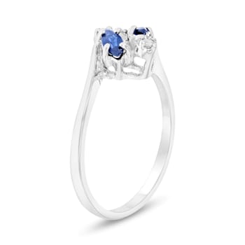 0.28ctw Sapphire and Diamond Ring in 14k White Gold