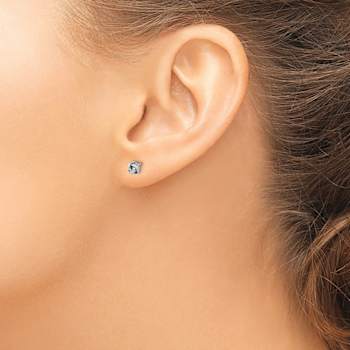 Rhodium Over 14k White Gold 4.5mm Polished Love Knot Stud Earrings