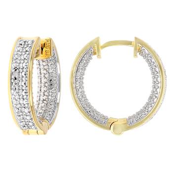 Two-Tone Diamond Hoop Earrings