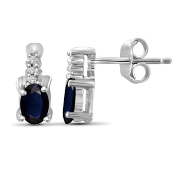Black Sapphire Rhodium Over Sterling Silver Earrings 0.56ctw