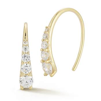 Rachel Zoe 14K Yellow Gold Over Sterling Silver Cubic Zirconia Graduated
Threader Earrings