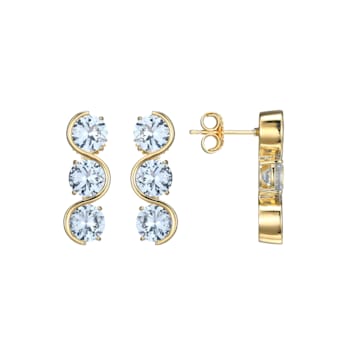 Lab Created Blue Spinel 18k Yellow Gold Over Silver March Birthstone
Earrings 4.68ctw