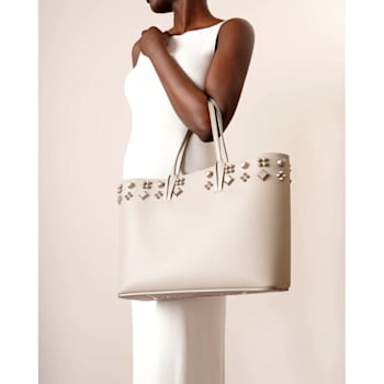 Christian Louboutin Cabata Spike Large Tote Bag Leche Ivory