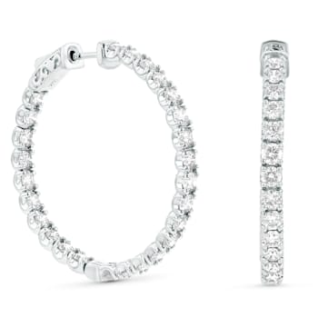 5.00ctw Diamond Hoop Earrings in 14k White Gold