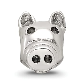 Sterling Silver Pig Bead