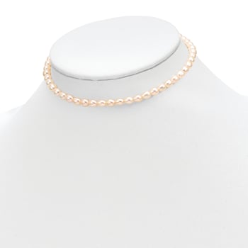 14K Yellow Gold Pink Freshwater Cultured Pearl 12 Inch Necklace, 5 Inch
Bracelet and Earring Set