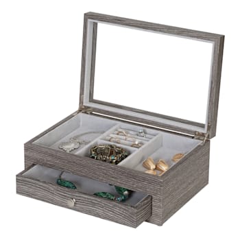 Mele and Co Ardene Grey Wooden Jewelry Case