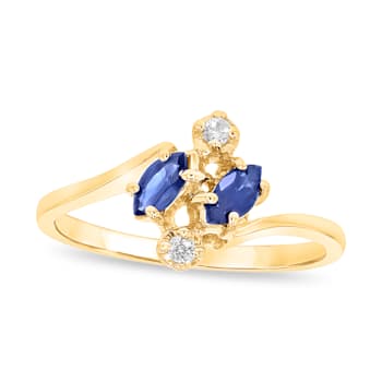 0.28ctw Sapphire and Diamond Ring in 14k Yellow Gold
