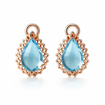 Blue Topaz 14K Rose Gold Over Sterling Silver Pear Drop Earrings