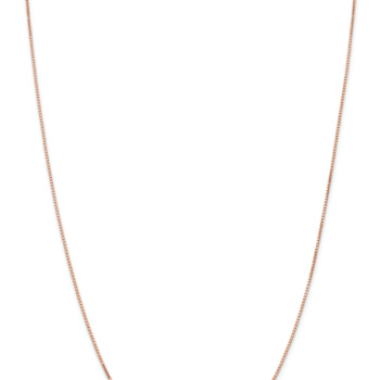 14k Rose Gold 0.95mm Solid Box 22 Inch Chain