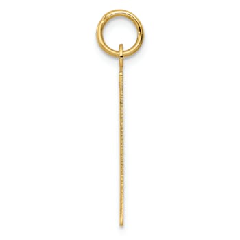 14k Yellow Gold Satin Friday the First Day Calendar Pendant
