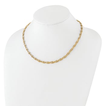 14K Yellow Gold Polished Fancy Knot Links Necklace