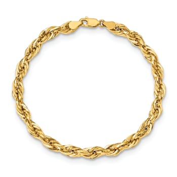 10k Yellow Gold 5.4mm Rope Link Bracelet