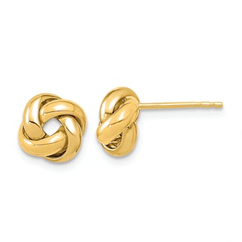 14k Yellow Gold Polished Love Knot Stud Earrings