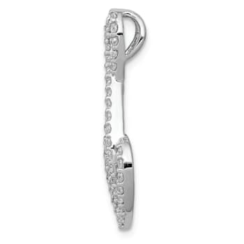 Rhodium Over 14k White Gold Diamond Fancy Heart Infinity Chain Slide Pendant