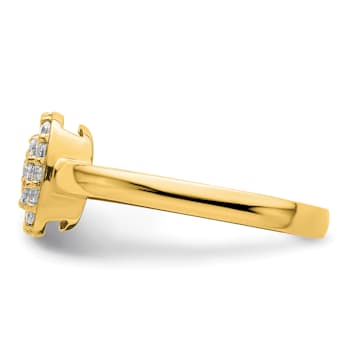 14K Yellow Gold Lab Grown Diamond SI1/SI2, G H I, Squared Halo Ring