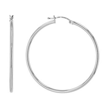 Bold Polished Hoop Earrings In Sterling Silver