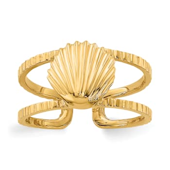 14K Yellow Gold Sea Shell Toe Ring
