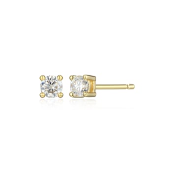Moissanite 14k Yellow Gold Over Silver Stud Earrings 0.20ctw DEW