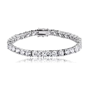 CZ Tennis Bracelet In Sterling Silver 7 Inch