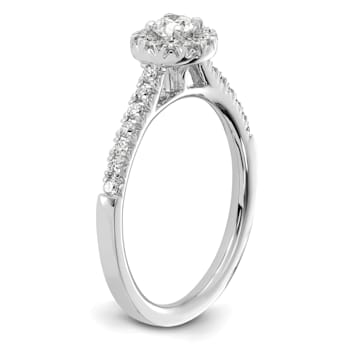Rhodium Over 14K White Gold Eternal Promise Lab Grown Diamond Halo
Complete Ring 0.508ctw