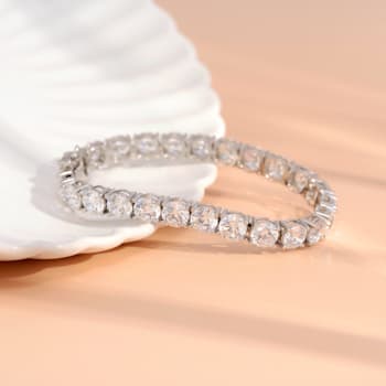White Cubic Zirconia Platinum Over Sterling Silver Bracelet 36.00ctw