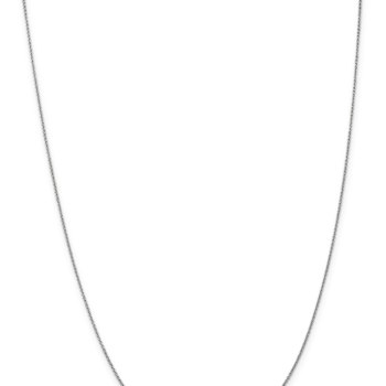 Rhodium Over 14k White Gold 0.9mm Solid Cable 20 Inch Chain
